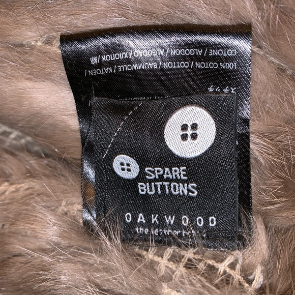 NWT auth OAKWOOD woven RABBIT FUR vest $550 size 2